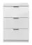 Nachtkommode Sabadell 21, Farbe: Weiß / Weiß Hochglanz - 67 x 45 x 38 cm (H x B x T)