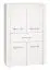 Schrank Ullerslev 06, Farbe: Kiefer weiß - Abmessungen: 140 x 92 x 40 cm (H x B x T), mit 4 Türen, 1 Schublade und 4 Fächern