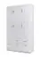Drehtürenschrank / Kleiderschrank Messini 04, Farbe: Weiß / Weiß Hochglanz - Abmessungen: 198 x 136 x 54 cm (H x B x T)
