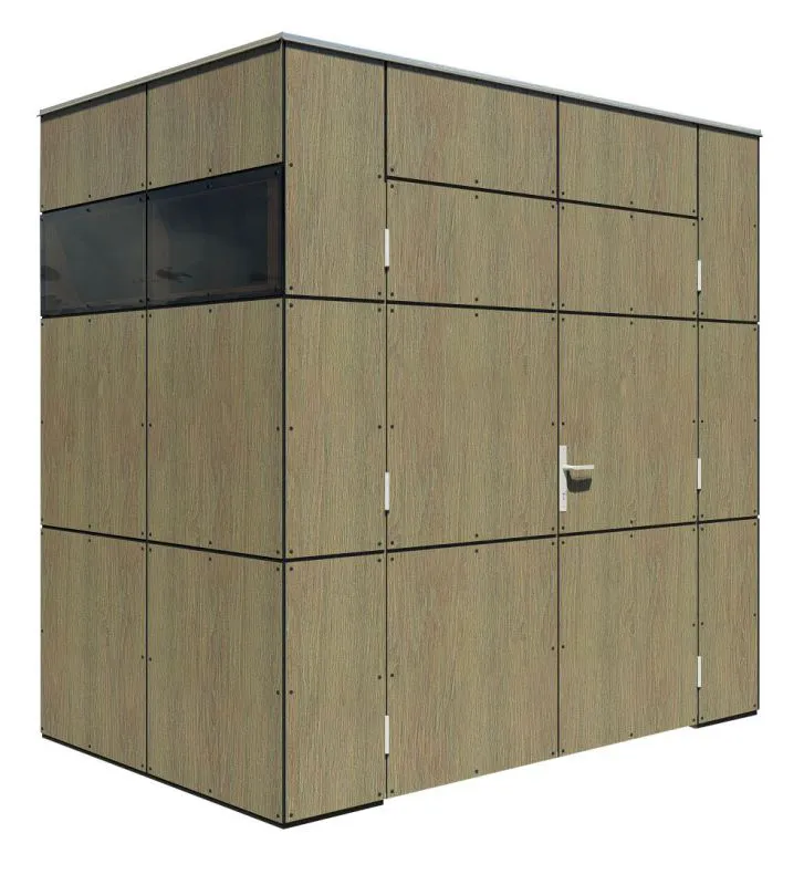 Moderne Gartenhütte, 2,31 x 1,52 Meter, Elementgartenhaus, Zweifachfenster, Grundfläche: 3,51 m², Gerätehaus in Olivbraun