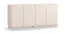 Kommode / Sideboard | 4 Falttüren | Farbe: Beige | 3 Schubladen | Maße: 160 x 47 x 77 cm | 4 Fächer | Soft-Close-Funktion | für Wohnzimmer