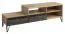 TV-Unterschrank Benkovac 12, Farbe: Eiche / Schwarz, teilmassiv - Abmessungen: 55 x 174 x 50 cm (H x B x T)