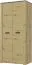 Wohnzimmer - Kleiderschrank, Farbe: Eiche / Grau - 197 x 91 x 56 cm (H x B x T) Abbildung