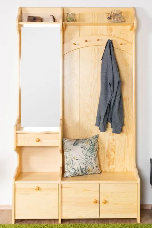 Garderobe Kiefer massiv Vollholz natur 29A - Abmessung 200 x 113 x 35 cm