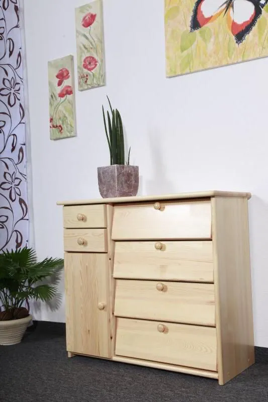 Schuhschrank Schuhkommode Holz massiv, Farbe: Natur 80x90x40 cm, für Garderobe, Vorzimmer, Flur Abbildung