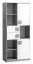 Jugendzimmer - Schrank Elias 02, Farbe: Weiß / Grau - Abmessungen: 187 x 80 x 40 cm (H x B x T)