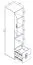 Jugendzimmer - Schrank Garian 06, Farbe: Eiche / Grau, Abmessungen: 191 x 40 x 40 cm (H x B x T)