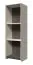 Hängeschrank in Creme | Soft Close System | abgerundeter Boden in Eiche-Grau-Dekor | 128 x 42 x 33 cm | Metallgriffe | 1 Tür | 3 Fächer | 2 Holzeinlegeböden