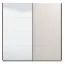 Schwebetürenschrank mit zwei Fächer Krupa 01, Farbe: Kaschmir, 2,2 Meter breit, Spiegeltür, ABS-Kanten, Maße: 217,5 x 220 x 62 cm, zwei Kleiderstangen