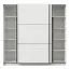 Breiter Schiebetürenschrank / Kleiderschrank Kule 07, Farbe: Weiß, zwei Kleiderstangen, 10 Fächer, gute Verarbeitung, Maße: 210 x 217 x 62,5 cm