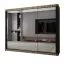 Schiebetürenschrank / Kleiderschrank mit Spiegeltüren Bernina 53, 2,5 Meter breit, Schwarz Matt, Maße: 200 x 250 x 62 cm, Führungen aus Aluminium