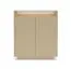 Kommode | Farbe: Kakao / Eiche Cremona | 2 Drehtüren | inkl. LED-Beleuchtung | 7 Fächer | 103 x 40 x 119 cm | Push-to-open Funktion | Highboard | ABS-Kanten