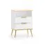 Stilvolles Schlafzimmer - Set B Breckenridge, sehr gut Kombinierbar, 5-teilig, Griffe & Beine: Gold, Farbe: Weiß, mit Soft-Close Funktion