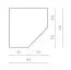 Jugendzimmer Drehtürenschrank / Eckschrank Lede 02, Farbe: Grau / Eiche / Weiß - Abmessungen: 190 x 90 x 90 cm (H x B x T)