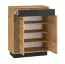 Schuhschrank Lautela 05, Farbe: Eiche / Schwarz - Abmessungen: 91 x 70 x 34 cm (H x B x T), mit 1 Schublade, 2 Türen und 4 Fächern