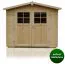Gartenhaus 2,4 x 2,9 Meter (inkl. Dach) | Naturbelassen | Satteldach | 28 mm Blockbohlen Abbildung