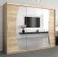 Großer 250 cm breiter Kleiderschrank mit 3 Türen | 10 Fächer | Farbe: Sonoma Eiche Abbildung