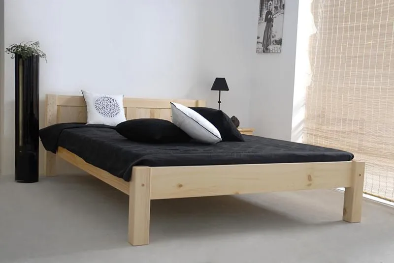 Kiefer Bett 160 x 200 cm Natur Abbildung