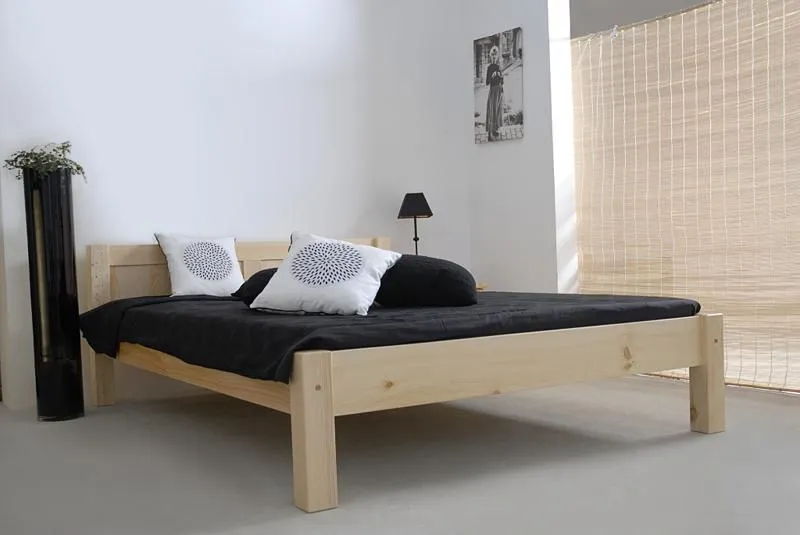 Bett 160 x 200 cm Kiefer massiv Natur Abbildung