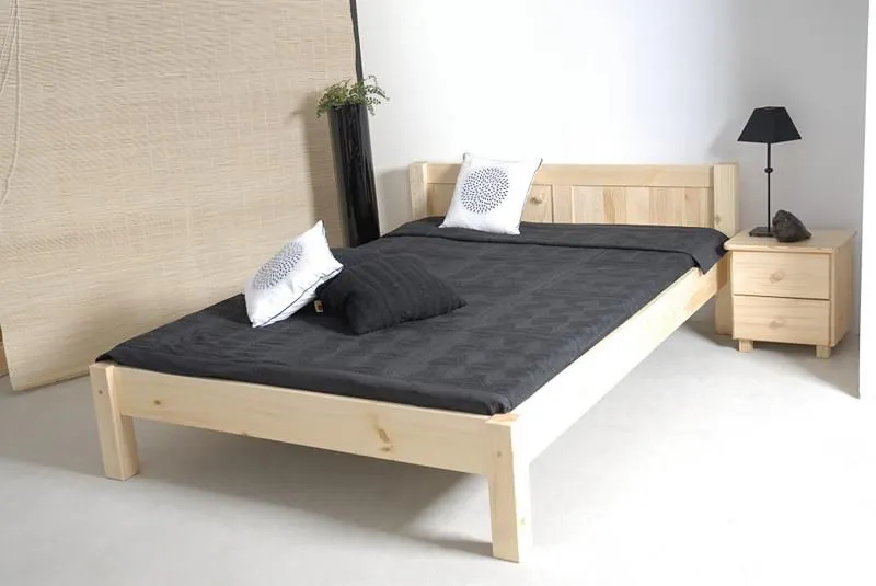 Holzbett 160 x 200 cm Kiefer massiv Natur Abbildung