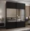 Kleiderschrank / Schiebetürenschrank | 2 Schiebetüren | 11 Fächer |245,5 x 200 x 64 cm | Spiegel | Soft-Close | 2 Kleiderstangen | Farbe: Schwarz