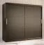 Eleganter Kleiderschrank mit genügend Stauraum Liskamm 20, Farbe: Schwarz matt - Abmessungen: 200 x 200 x 62 cm (H x B x T), mit 10 Fächern und zwei Kleiderstangen