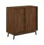 Kommode / Weinregal Salleron 18, Eiche massiv geölt, Farbe: Tabacco, zwei Holzschiebetüren, Maße: 101 x 101 x 45 cm, 16 Fächer