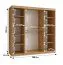 Kleiderschrank / Schiebetürenschrank | Farbe: Eiche Artisan | dekorative Spiegeltür | 180 x 62 x 200 | 10 Fächer | 2 Kleiderstangen | Moderne Details