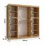 Schiebetürenschrank | Farbe: Eiche Artisan | 10 Fächer | 2 Kleiderstangen | hochwertig Verarbeitet | 180 x 62 x 200 cm | Kleiderschrank | Spiegeltür | modernes Design
