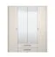 Drehtürenschrank | 2 Spiegeltüren | Farbe: Kaschmir | 2 Schubladen | Maße: 179,5 x 56 x 210,5 cm | Kleiderschrank | 1 Kleiderstange | 11 Fächer