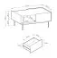 Moderner Couchtisch Cascob 04, 97 x 65 x 45 cm, Kaschmir / Eiche, mit 2 Schubladen und praktischem Fach, ABS-Kanten, stabile Konstruktion, robust