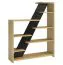 Standregal, 120 cm breit, teilmassiv, Farbe: Eiche / Schwarz Abbildung