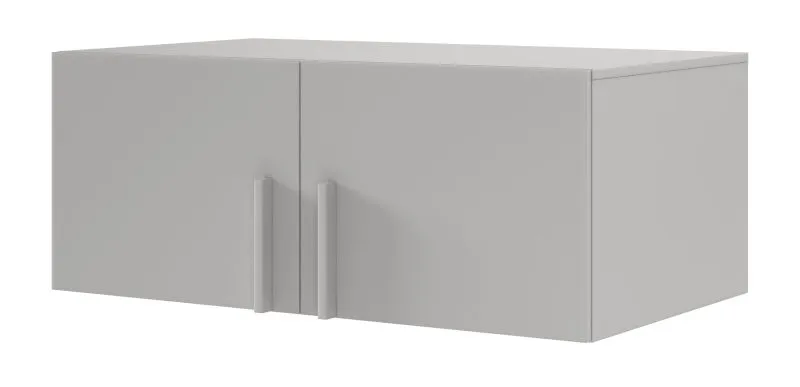 Aufsatz für Kleiderschrank Edegem 03 | ABS-Kanten | Farbe: Platingrau | 100 x 61 x 40 cm | 2 Türen | 1 großes Fach