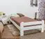 Kinderbett / Jugendbett Kiefer Vollholz massiv weiß lackiert A11, inkl. Lattenrost - Abmessung 120 x 200 cm