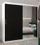 Schiebetürenschrank / Kleiderschrank Bisaurin 5C mit Spiegel, Farbe: Weiß matt / Schwarz - Abmessungen: 200 x 200 x 62 cm ( H x B x T)