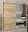 Schiebetürenschrank / Kleiderschrank Jan 05B mit Spiegel, Farbe: Eiche Sonoma - Abmessungen: 200 x 200 x 62 cm ( H x B x T)
