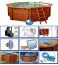 Holzpool Gardenflair 01, Achteck-rund, 5,30 x 1,38 Meter, inklusive Sandfilteranlage, Fiberclean, Poolleiter, Poolfolie, Boden- und Wandvlies, Edelstahl-Eckverbindungen, LED-Scheinwerfer, Sommer- und Winterabdeckung sowie Zubehör-Set