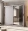 Kleiderschrank / Schiebetürenschrank | dekorative Spiegeltür | Kaschmir | 10 Fächer | 2 Kleiderstangen | 200 x 62 x 200 cm | für Schlafzimmer