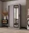 Kleiderschrank | Kaschmir | 2 Kleiderstangen | 5 Fächer | 100 x 62 x 200 cm | dekorative Spiegeltür | Schiebetürenschrank | Moderne Details