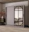 Schiebetürenschrank | Kaschmir | Spiegeltür | Moderne Details | 180 x 62 x 200 cm | 10 Fächer | 2 Kleiderstangen | hochwertig Verarbeitet