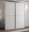 Kleiderschrank / Schiebetürenschrank | 245,5 x 140 x 64 cm | 2 Kleiderstangen | 2 Schiebetüren | Soft-Close | 11 Fächer | 10 Einlegeböden | Farbe: Weiß