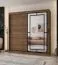 Schiebetürenschrank / Kleiderschrank | Farbe: Walnuss Warmia | 10 Fächer | 2 Kleiderstangen | 200 x 62 x 200 cm | dekorative Spiegeltür | für Schlafzimmer