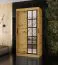 Kleiderschrank | Farbe: Eiche Artisan | 5 Fächer | 2 Kleiderstangen | hochwertig Verarbeitet | schmal | 100 x 62 x 200 cm | Schiebetürenschrank | dekorative Spiegeltür