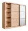 Dreitüriger Schiebetürenschrank Panevo 06, eine Spiegeltür, Farbe: Eiche Artisan, modernes Design, ABS-Kanten, Maße: 215,5 x 242 x 60 cm, 11 Fächer