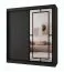 Schiebetürenschrank | Schwarz Matt | 10 Fächer | 2 Kleiderstangen | hochwertig Verarbeitet | 180 x 62 x 200 cm | Kleiderschrank | Spiegeltür | modernes Design