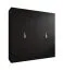 Drehtürenschrank | 2 Meter breit | 2 Kleiderstangen | Farbe: Schwarz | Griffe: Gold | Maße: 200 x 52 x 202 cm | Kleiderschrank | 2 Fächer | 4 Türen