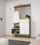 Garderobe Ladybarn 01 im modernen Stil, Farbe: Eiche Riviera / Weiß - Abmessungen: 200 x 110 x 34 cm (H x B x T), mit drei Haken und drei Schubladen