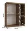 Kleiderschrank / Schiebetürenschrank | Farbe: Walnuss Warmia | 2 Kleiderstangen | 5 Fächer | hochwertig Verarbeitet | 150 x 62 x 200 cm | für Schlafzimmer