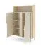 Wohnzimmer Set A | 4-teilig | Farbe: Eiche Mavelie / Macadamia | Push-to-open Funktion | Beine aus Metall | 3 Kommoden | 1 TV-Unterschrank | ABS-Kanten