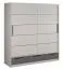 Schiebetürenschrank / Kleiderschrank Sidonia 08, Farbe: Eiche weiß / Anthrazit - Abmessungen: 220 x 149 x 62 cm (H x B x T)